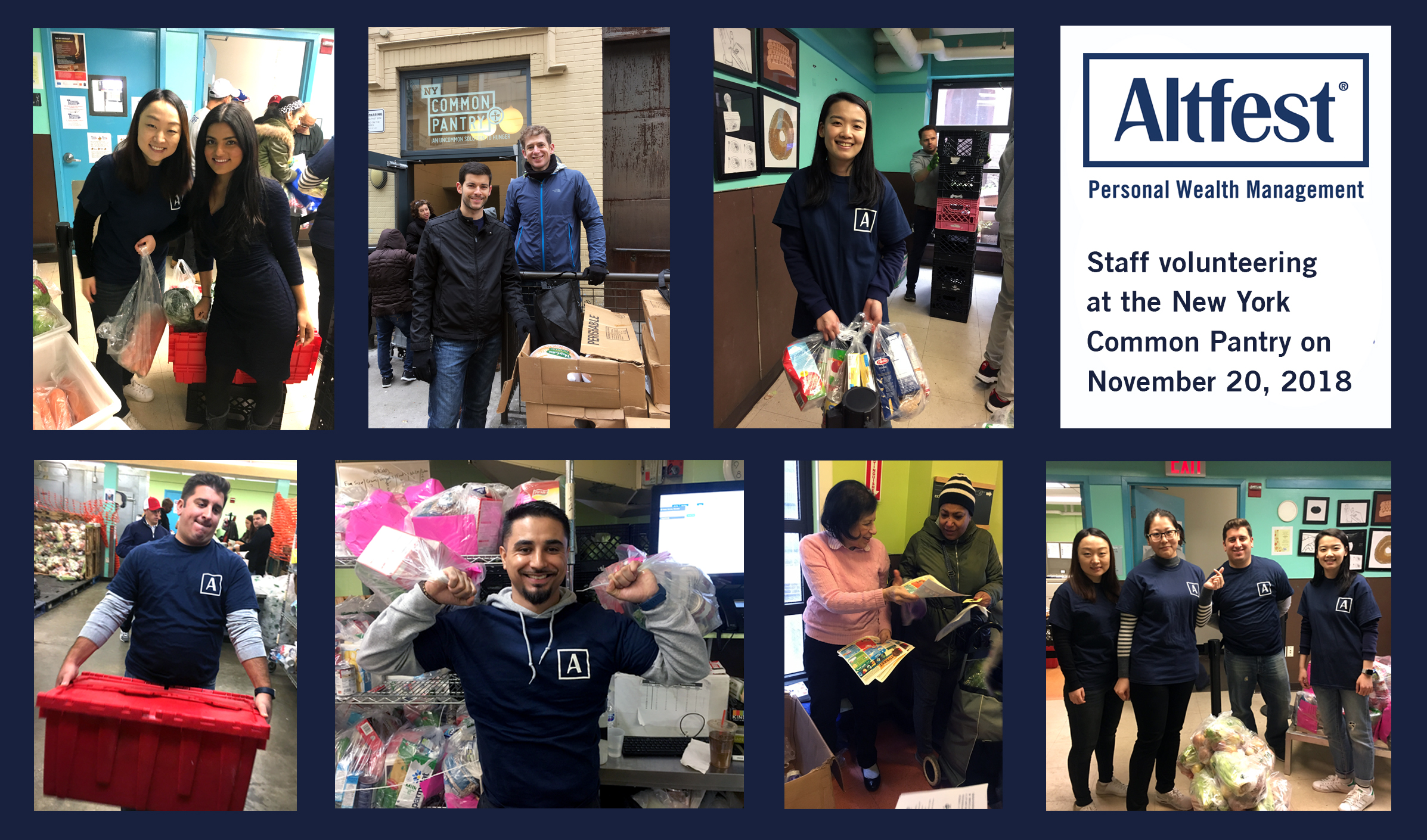 Altfest staff volunteering at the New York Common Pantry on November 20, 2018